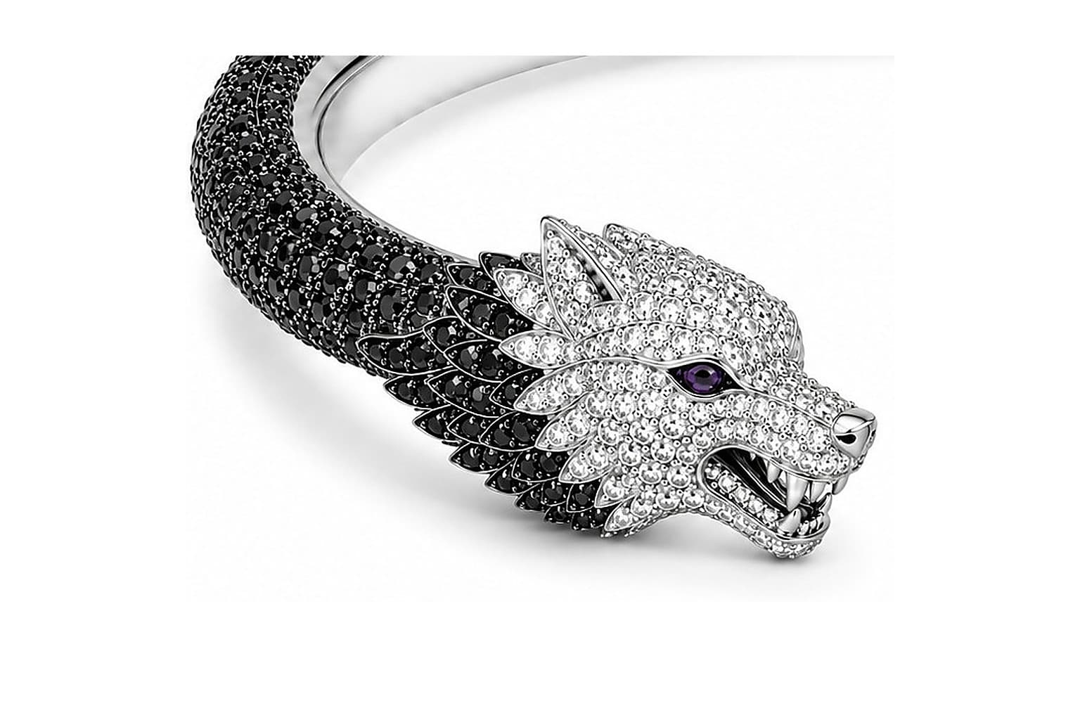 Leader of the Pack Bracelet, left wolf-head terminal.